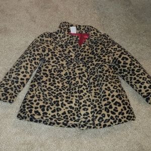 Leopard pea coat